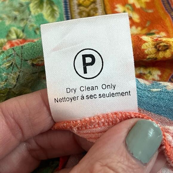 Anthropologie Vineet Bahl Mixed Floral Print Peasant Top Medium Boho Embroidered - Picture 12 of 12